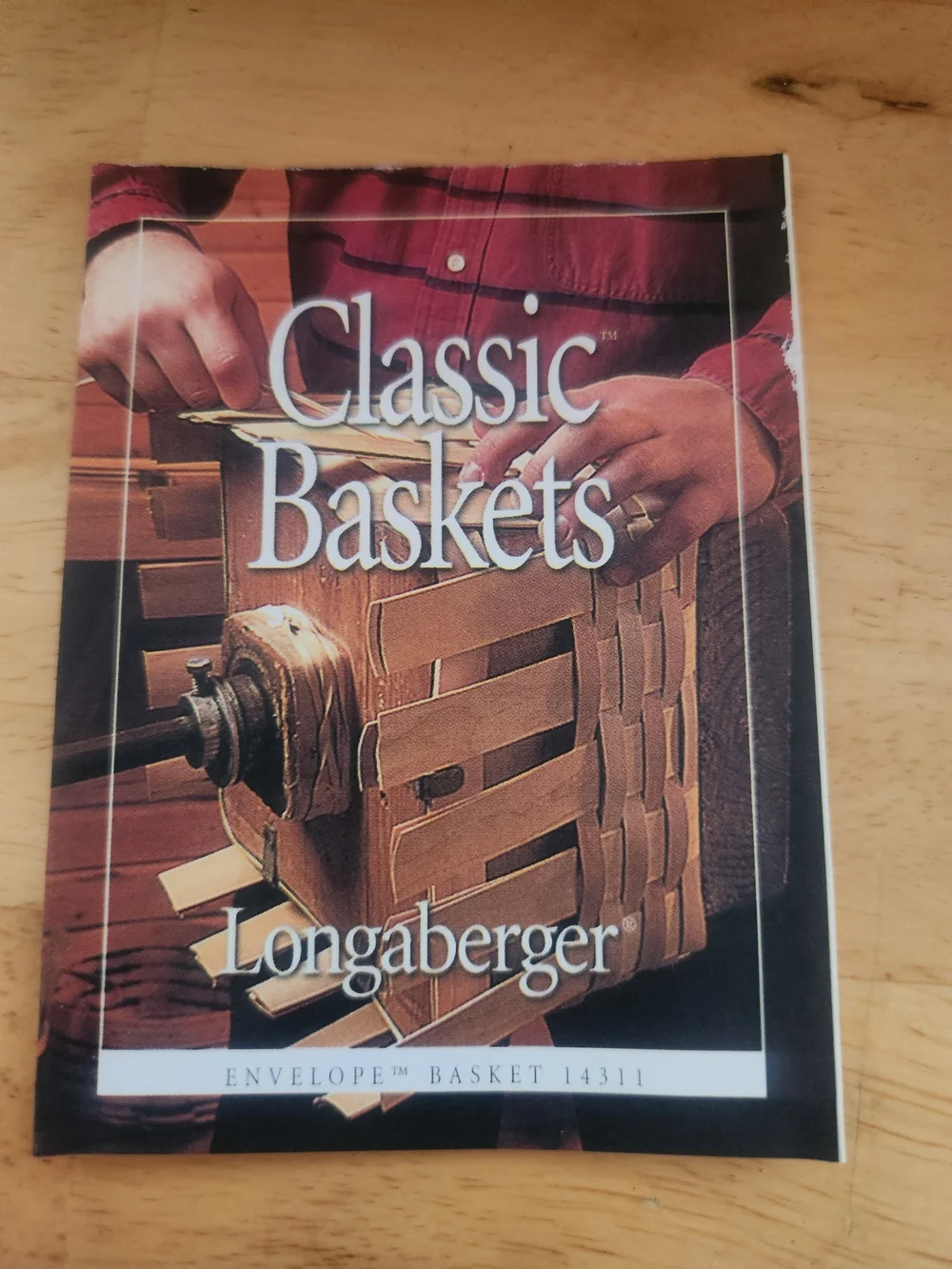 Longaberger Envelope Basket with Plastic and Fabric Liner